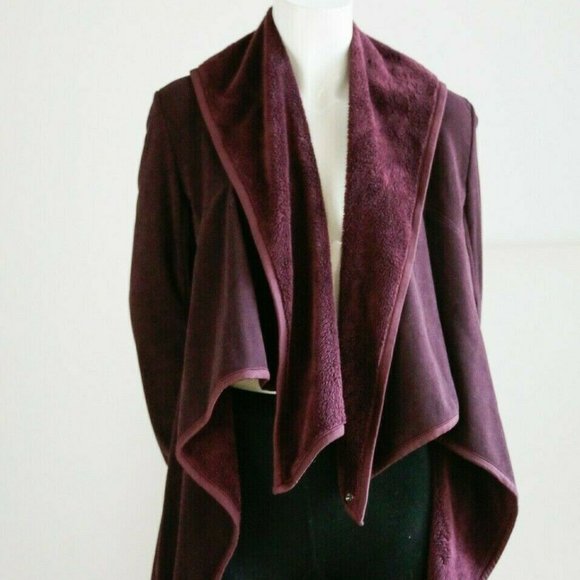 Lululemon Purple Faux Fur Lined Waterfall JAcket